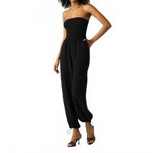 NEW STEVE MADDEN echo strapless jumpsuit in black